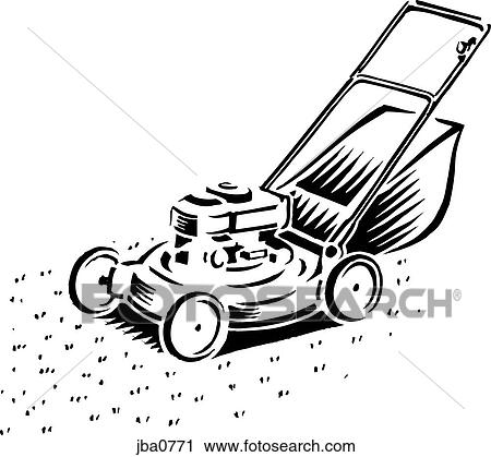 Clip Art - lawnmower b&w. Fotosearch