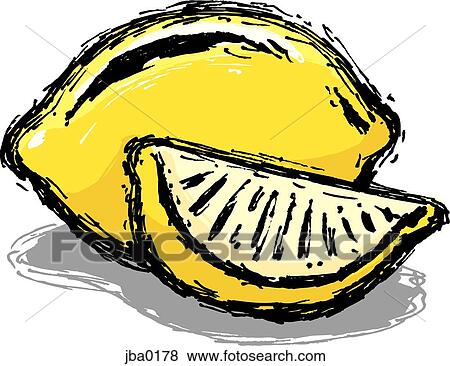 Stock Illustration - lemon and lemon slice. Fotosearch