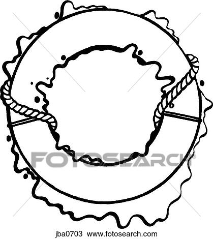 Drawing - lifesaver b&w. Fotosearch
