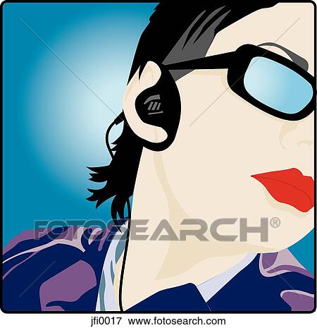 Stock Illustration - listening to music. Fotosearch