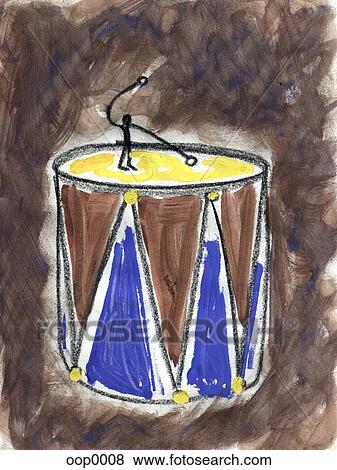 Stock Illustration - little guy playing the drums. Fotosearch