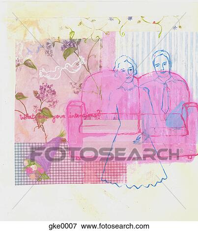 loveseat sofa View Large Illustration Stock Illustration - loveseat sofa. Fotosearch