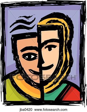 man and woman View Large Illustration Clipart - man and woman. Fotosearch