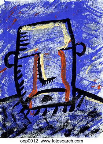 Drawing - man crying. Fotosearch