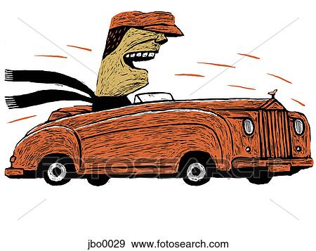 man driving in a convertible View Large Illustration Stock Illustration - man driving in a convertible. Fotosearch