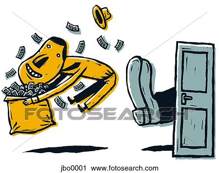 man getting kicked out View Large Illustration Clip Art - man getting kicked out. Fotosearch