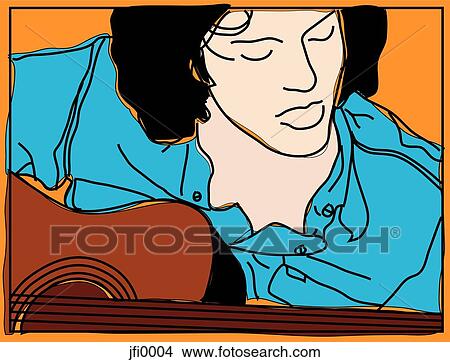 Stock Illustration - man playing guitar. Fotosearch