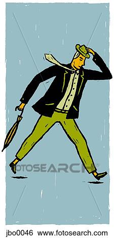 Stock Illustration - man walking fast. Fotosearch