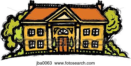 Drawing - mansion. Fotosearch