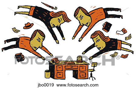 Stock Illustration - men and women at the office. Fotosearch