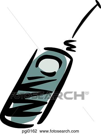 Drawing - Mobile phone. Fotosearch