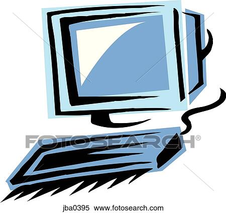 Stock Illustration - monitor and keyboard. Fotosearch