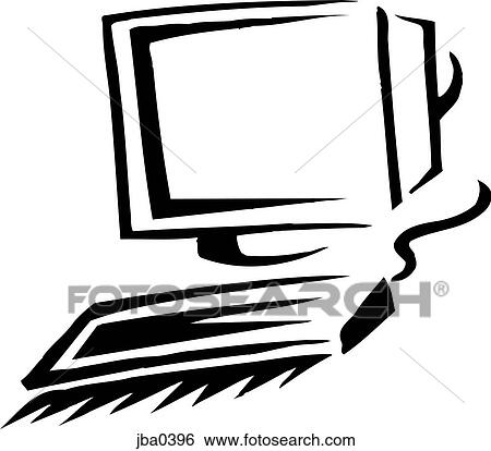 monitor with keyboard b&w View Large Illustration Stock Illustration - monitor with keyboard b&w. Fotosearch