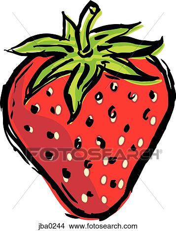 Stock Illustration - one red strawberry. Fotosearch