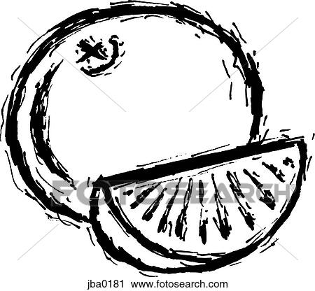 orange and orange slice b&w View Large Illustration Clip Art - orange and orange slice b&w. Fotosearch