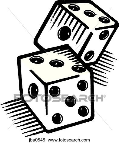 Stock Illustration - pair of dice b&w. Fotosearch