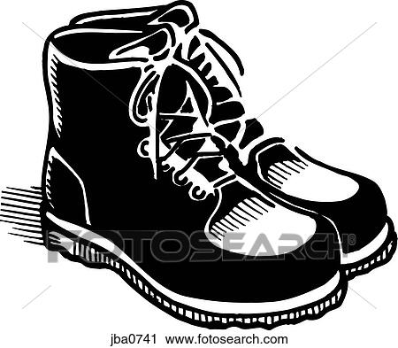 Clip Art - pair of shoes b&w. Fotosearch