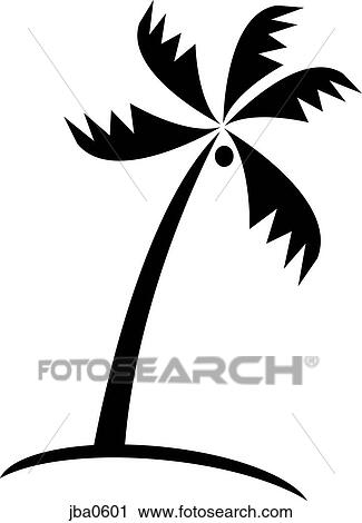 Clip Art - palm tree b&w. Fotosearch