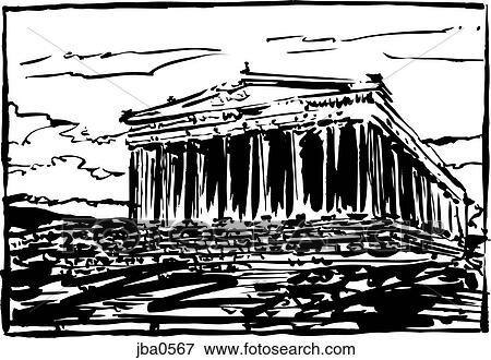 Stock Illustration - parthenon b&w. Fotosearch