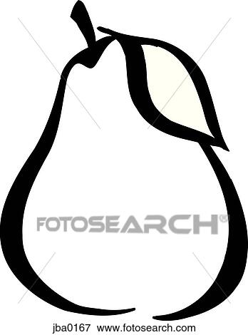 Stock Illustration - pear b&w. Fotosearch