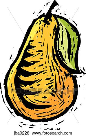 pear with green leaf View Large Illustration Stock Illustration - pear with green leaf. Fotosearch