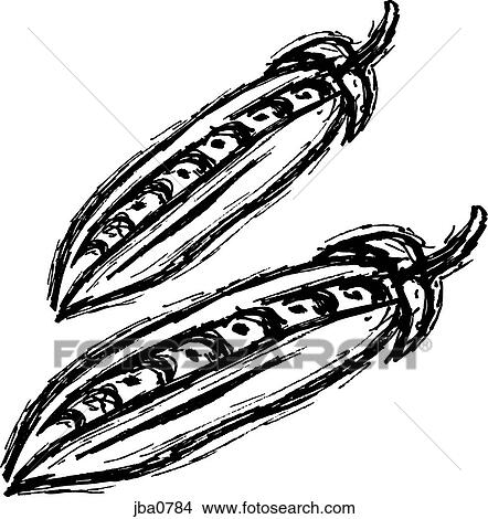 Stock Illustration - peas in a pod b&w. Fotosearch