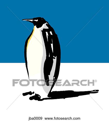 penguin with blue sky View Large Illustration Stock Illustration - penguin with blue sky. Fotosearch