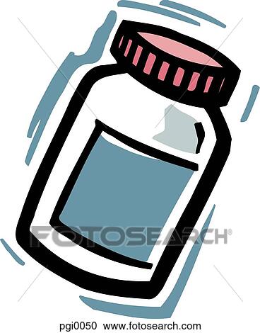 Clipart - pill bottle. Fotosearch