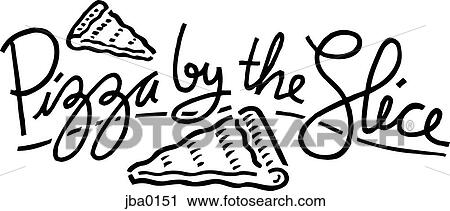 Clip Art - pizza by the slice b&w. Fotosearch