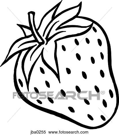 Stock Illustration - plump strawberry b&w. Fotosearch