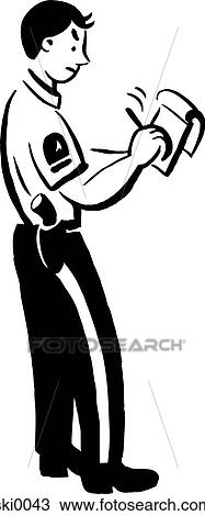 police officer b&w View Large Illustration Drawing - police officer b&w. Fotosearch