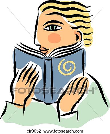 reading a book View Large Illustration Drawing - reading a book. Fotosearch