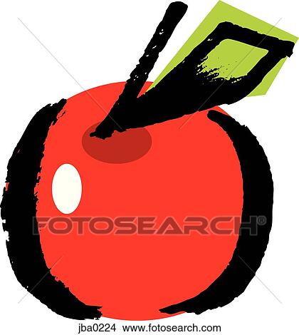 red apple View Large Illustration Stock Illustration - red apple. Fotosearch