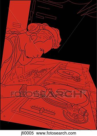 Stock Illustration - red dj. Fotosearch