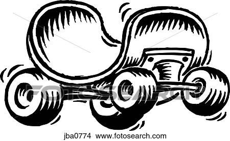 Stock Illustration - rolling skateboard b&w. Fotosearch