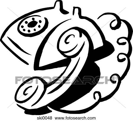 Stock Illustration - rotary dial phone b&w. Fotosearch