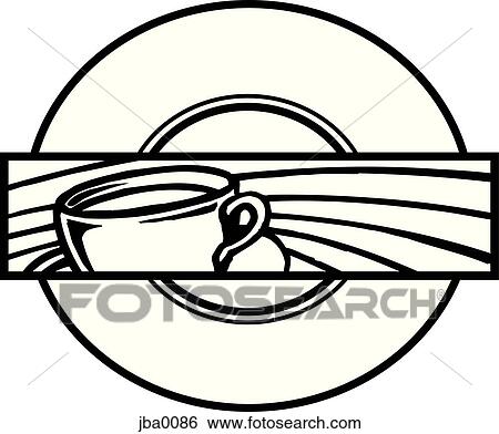 round coffee logo b&w View Large Illustration Stock Illustration - round coffee logo b&w. Fotosearch