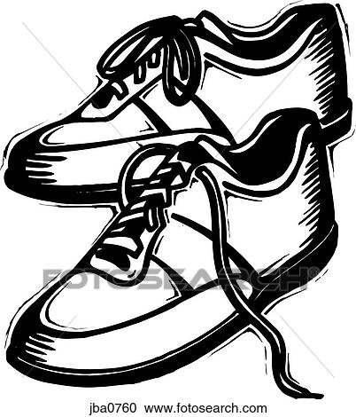 running shoes b&w View Large Illustration Clipart - running shoes b&w. Fotosearch