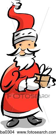 santa claus and gift View Large Illustration Stock Illustration - santa claus and gift. Fotosearch