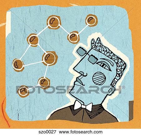 Science teacher looking at an atom View Large Illustration Stock Illustration - Science teacher looking at an atom. Fotosearch