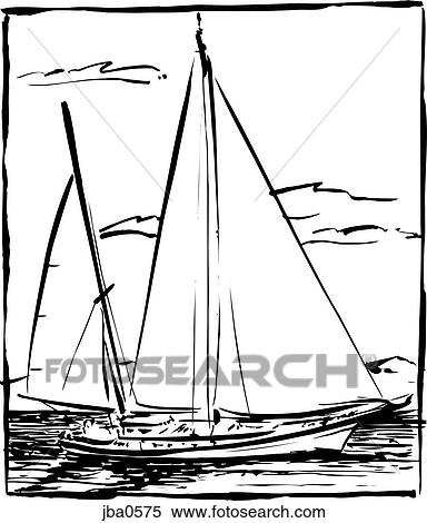 Stock Illustration - set sail b&w. Fotosearch