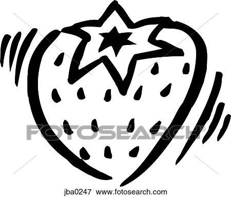 Stock Illustration - shakey strawberry b&w. Fotosearch