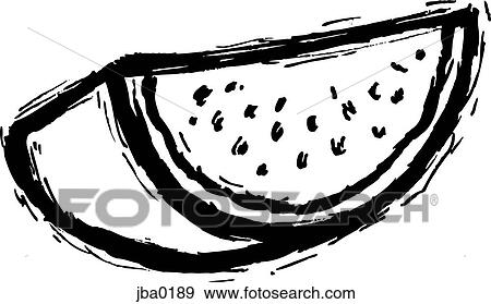 slice of watermelon b&w View Large Illustration Stock Illustration - slice of watermelon b&w. Fotosearch