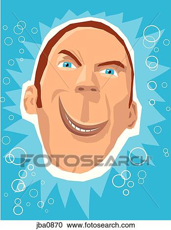 Clipart - smiling man. Fotosearch