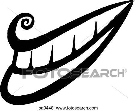 Stock Illustration - smiling mouth b&w. Fotosearch