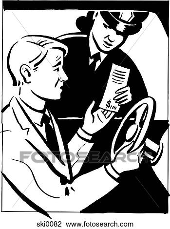 speeding ticket b&w View Large Illustration Drawing - speeding ticket b&w. Fotosearch