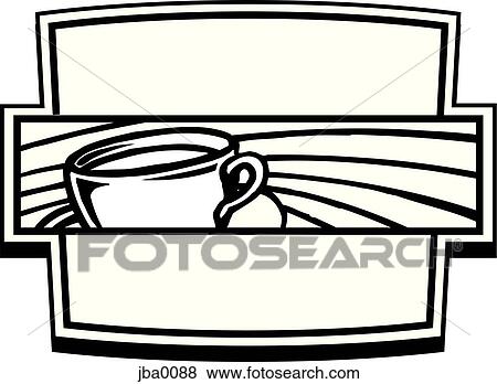 Stock Illustration - square coffee logo b&w. Fotosearch
