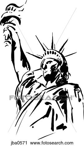 Clip Art - statue of liberty b&w. Fotosearch