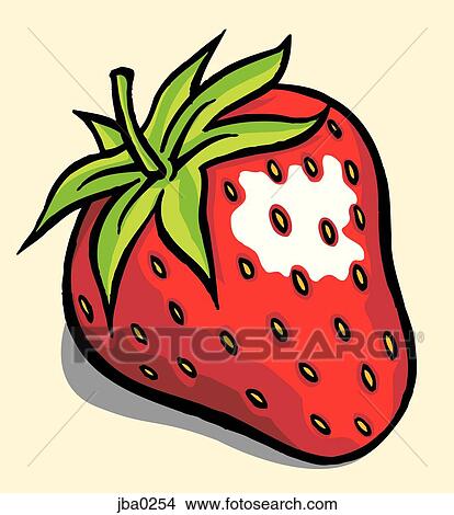 strawberry on pale background View Large Illustration Stock Illustration - strawberry on pale background. Fotosearch