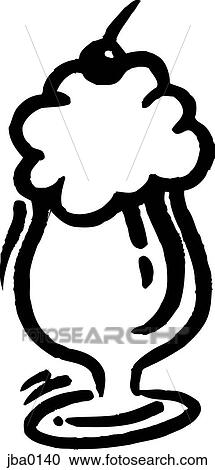 Clipart - sundae b&w. Fotosearch